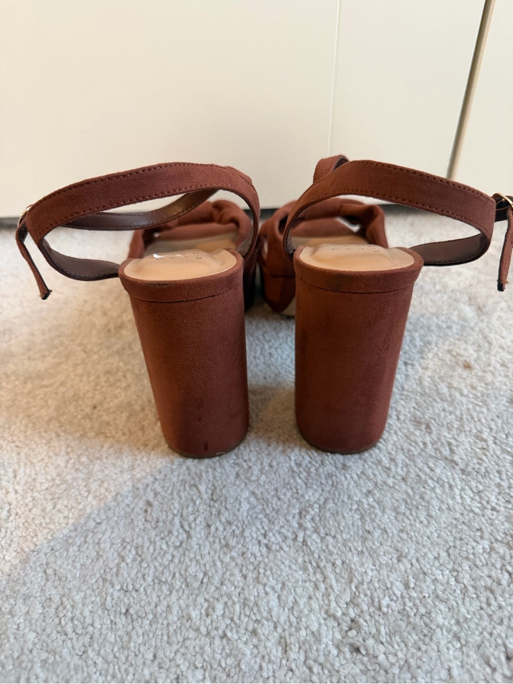 Brown Knotted Platform Block Heel Sandal - Women size 11 - Picture 14 of 15